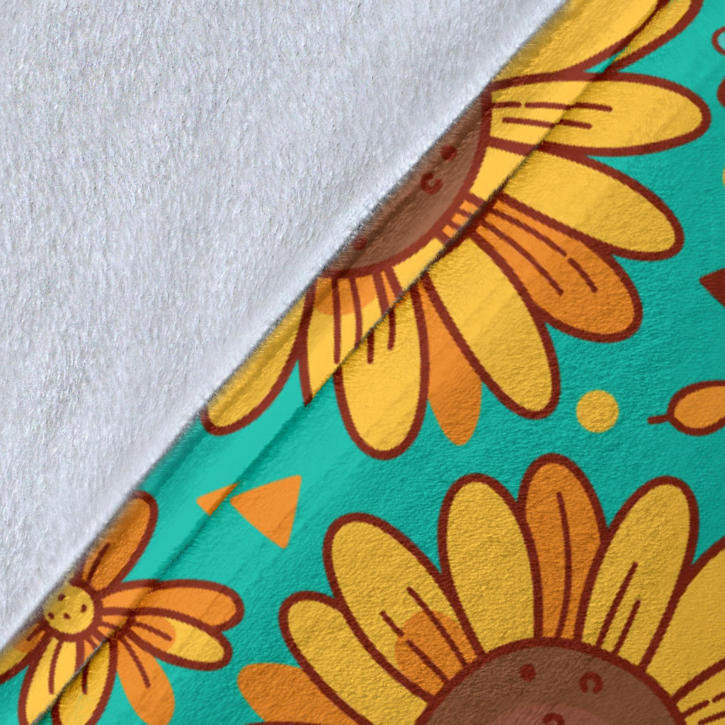Sunflower Pattern Print Design SF013 Fleece Blanket