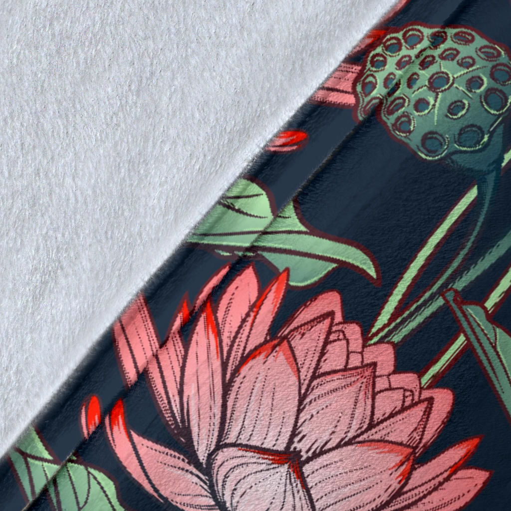 Water Lily Pattern Print Design WL03 Fleece Blanket