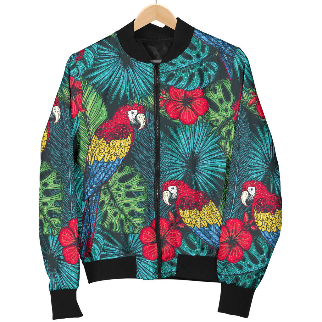 Parrot Pattern Print Design A05 Women's Bomber Jacket