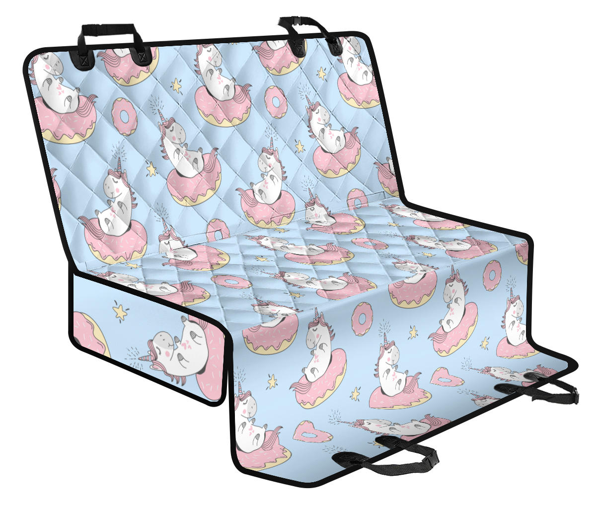 Donut Unicorn Pattern Print Design DN014 Rear Dog Seat Cover