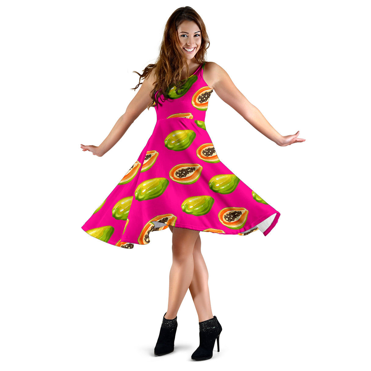 Papaya Pattern Print Design PP02 Midi Dress