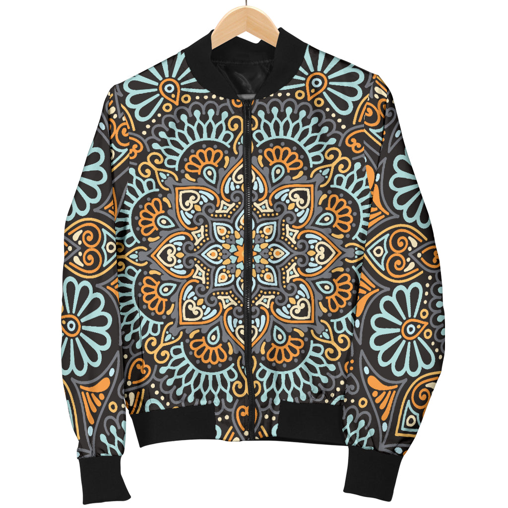 Mandala Pattern Print Design 05 Women's Bomber Jacket