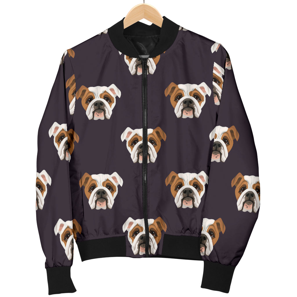 Bulldogs Pattern Print Design 03 Women's Bomber Jacket