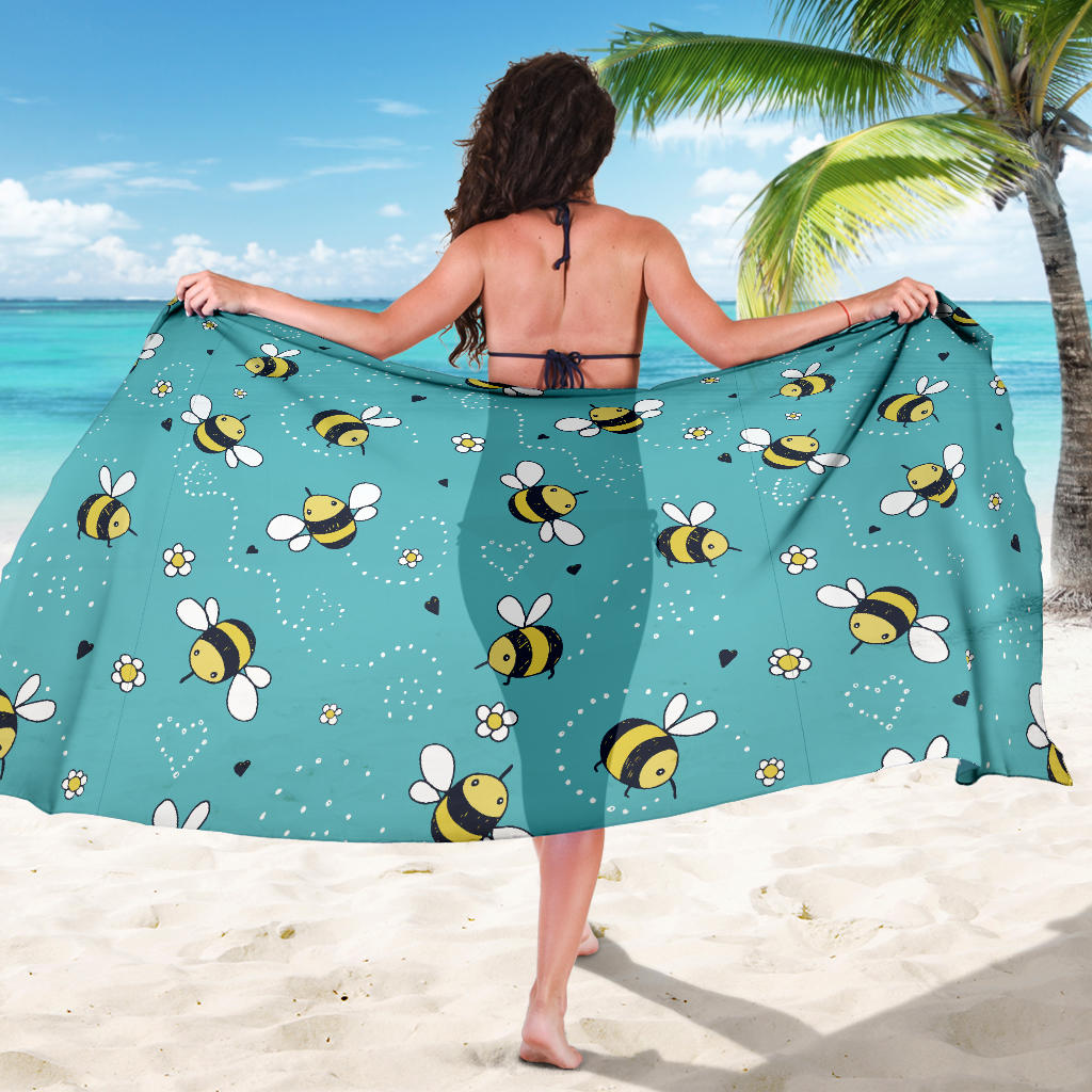Bee Pattern Print Design BEE02 Sarong Pareo Wrap