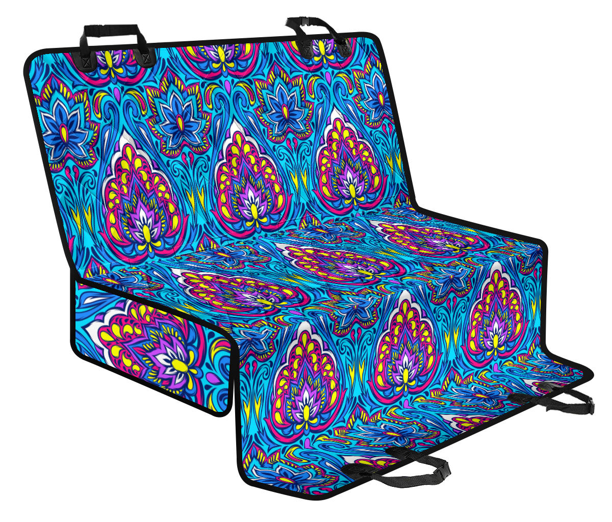 Lotus Boho Pattern Print Design LO010 Rear Dog Seat Cover