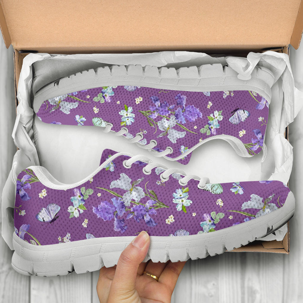 Iris Pattern Print Design IR09 Sneakers White Bottom Shoes