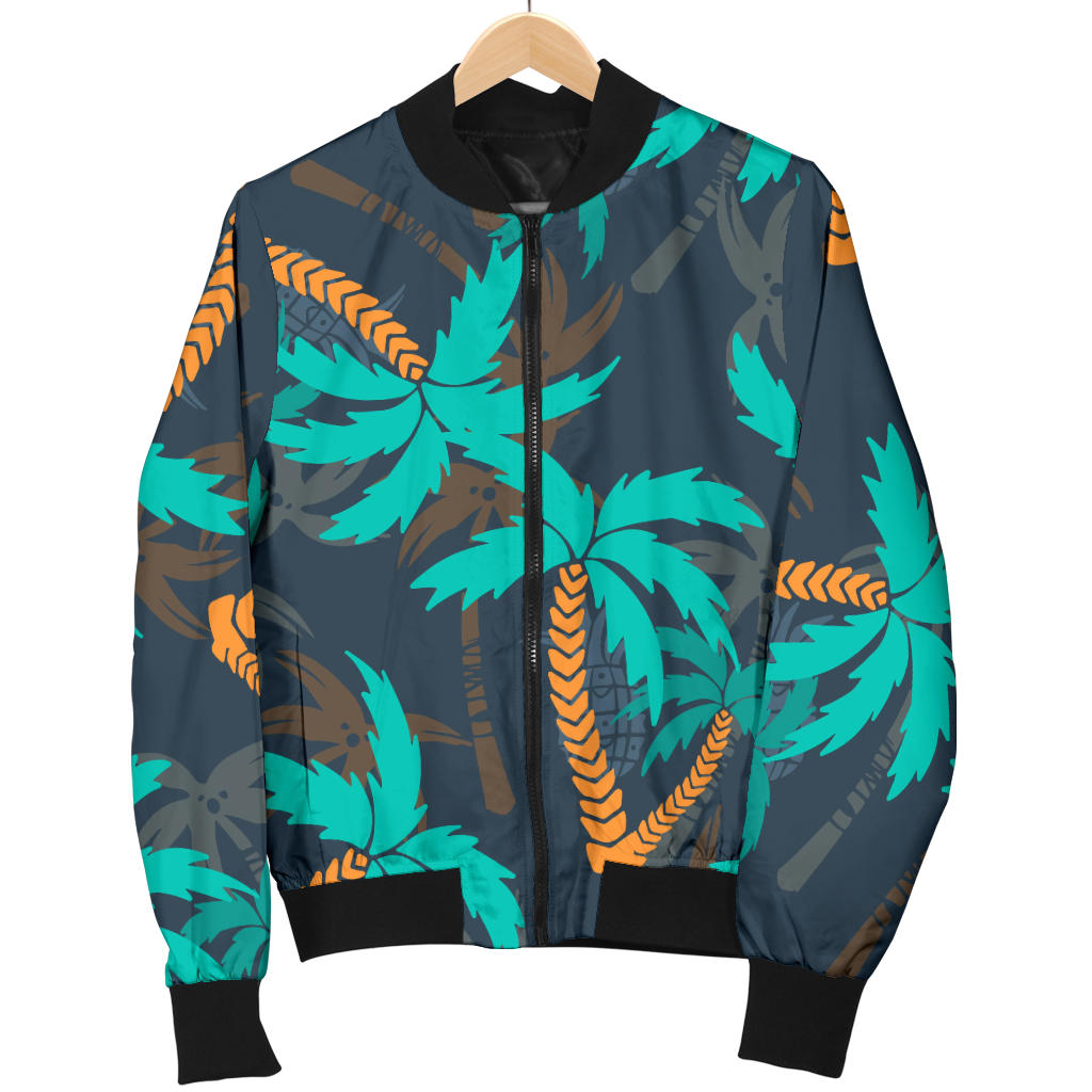 Palm Tree Pattern Print Design PT01 Men Bomber Jacket