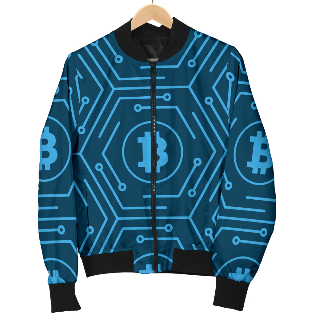 Cryptocurrency Pattern Print Design 04 Women's Bomber Jacket