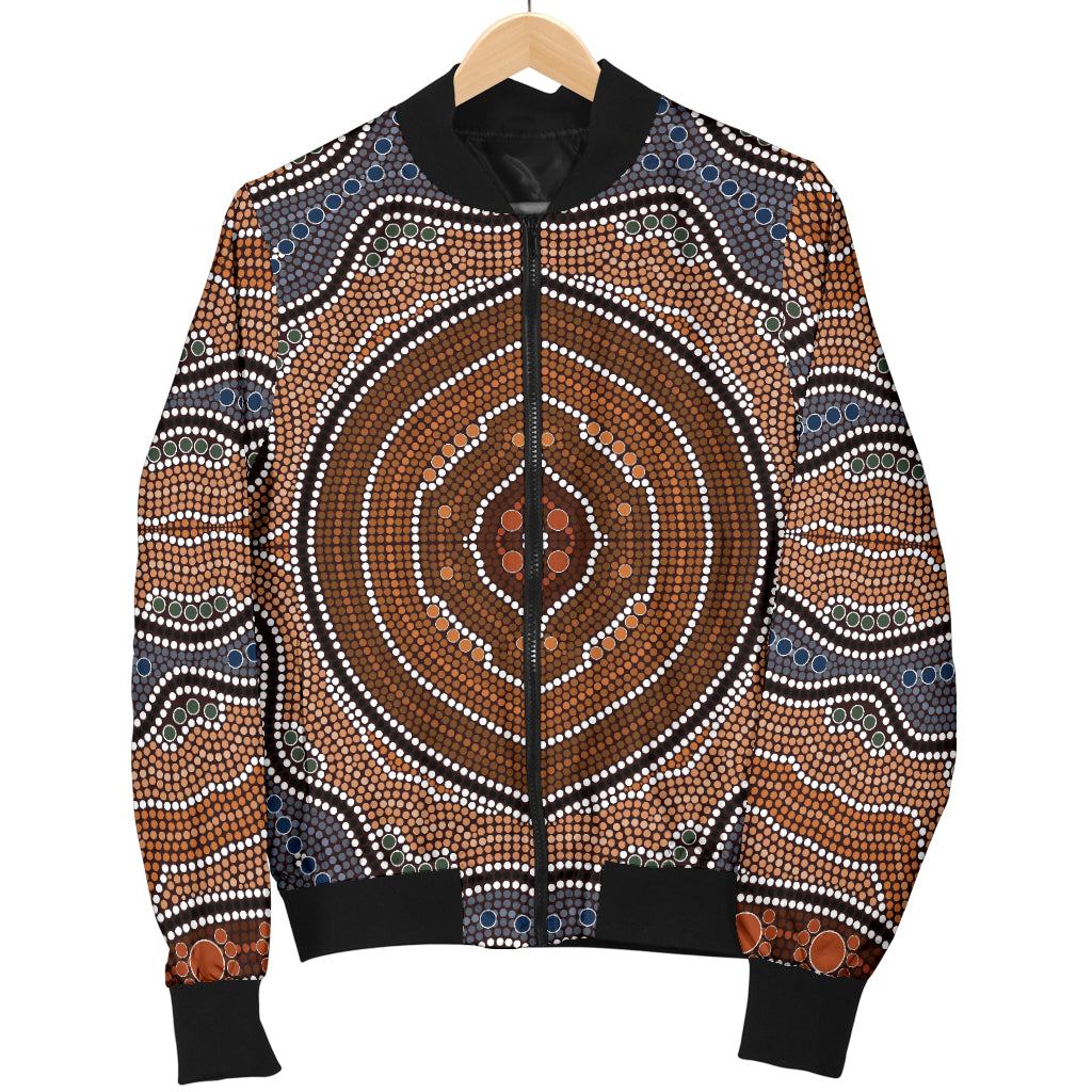 Aboriginal Pattern Print Design 01 Women's Bomber Jacket