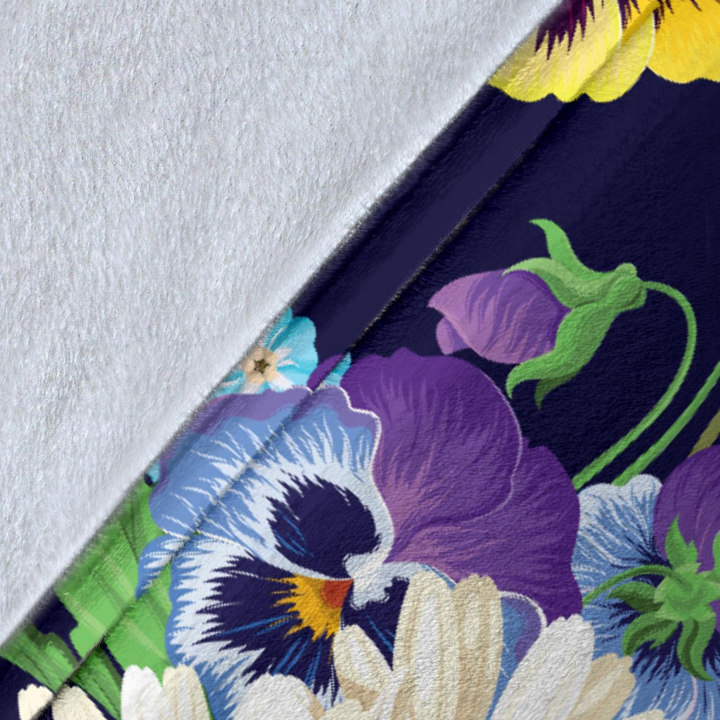 Pansy Pattern Print Design PS03 Fleece Blanket
