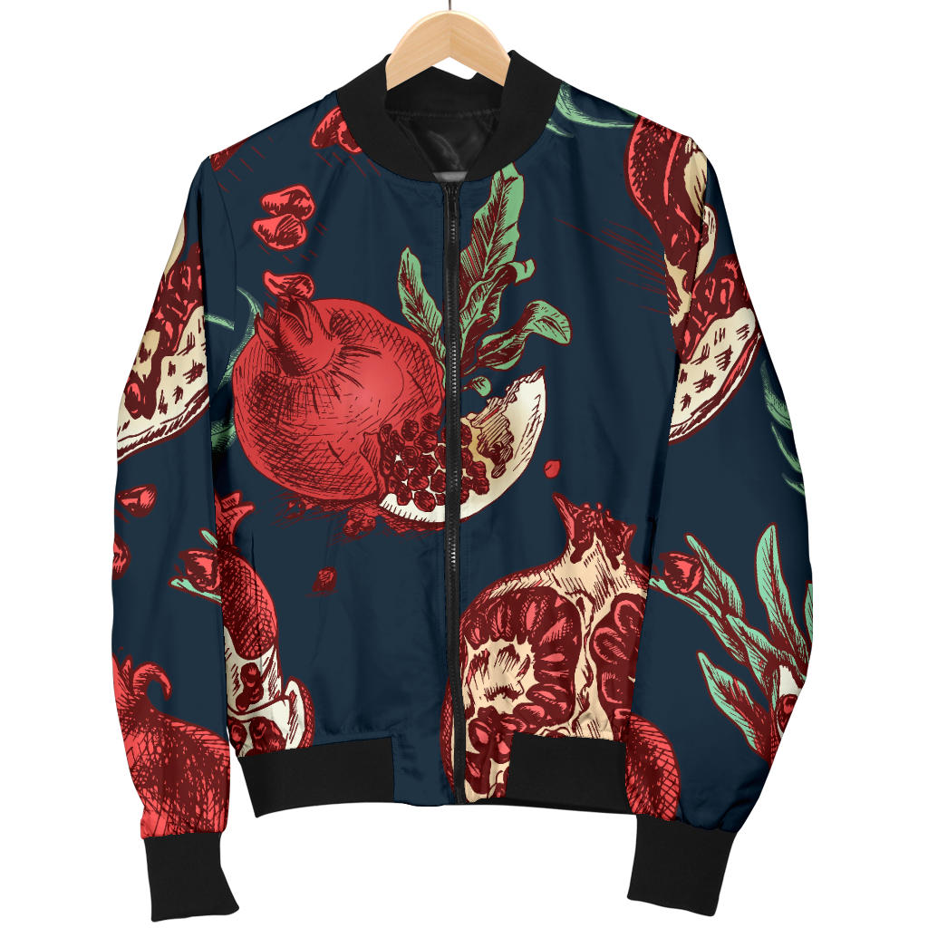 Pomegranate Pattern Print Design PG04 Men Bomber Jacket