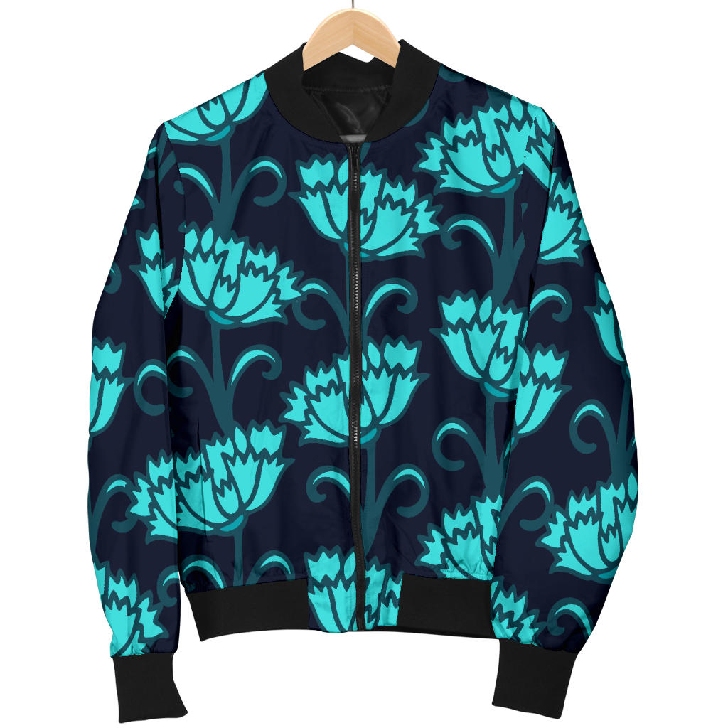 Carnations Pattern Print Design CN06 Women Bomber Jacket