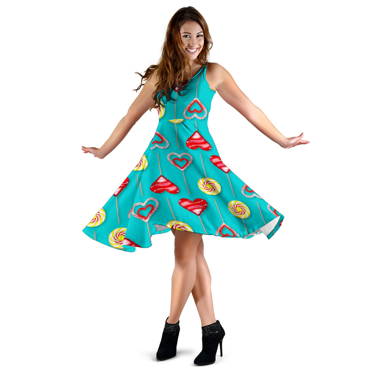 Lollipop Pattern Print Design LL06 Midi Dress