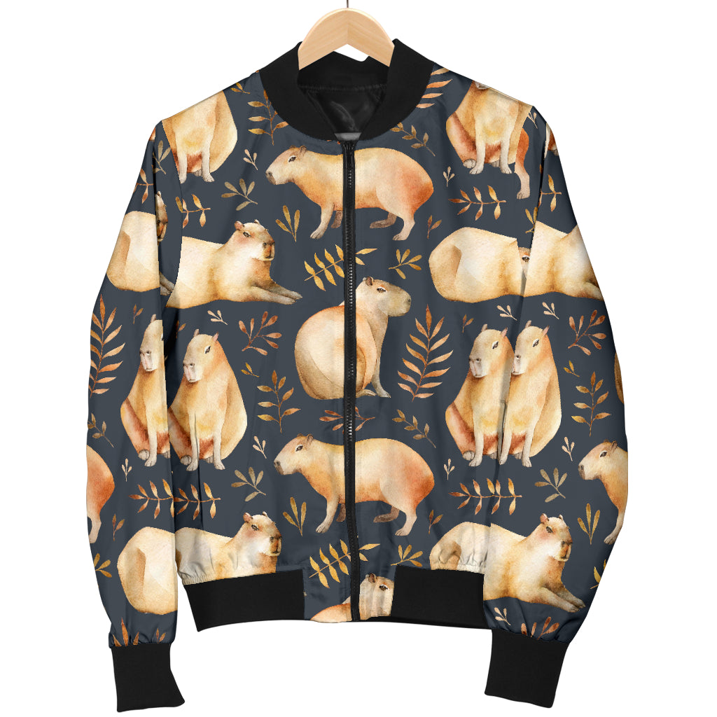 Capybara Pattern Print Design 02 Women's Bomber Jacket