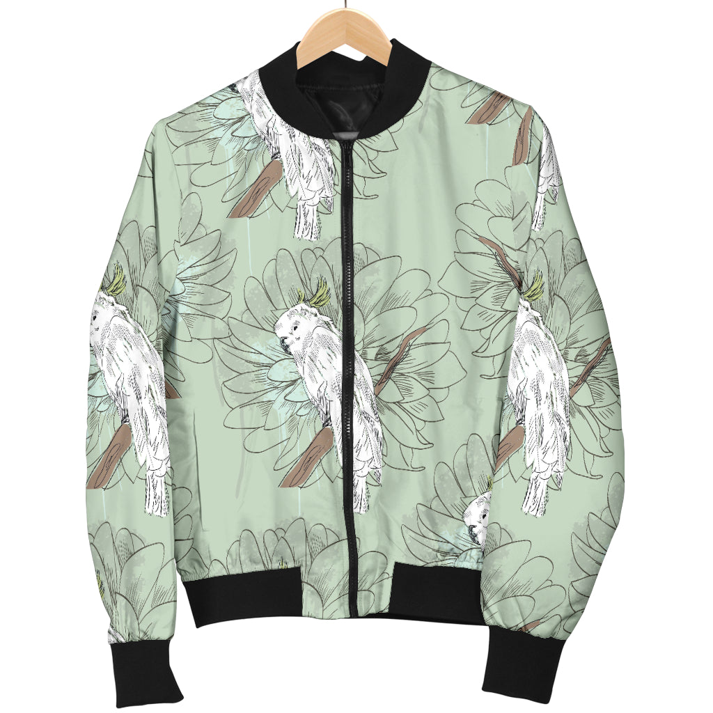 Cockatiel Pattern Print Design 01 Women's Bomber Jacket