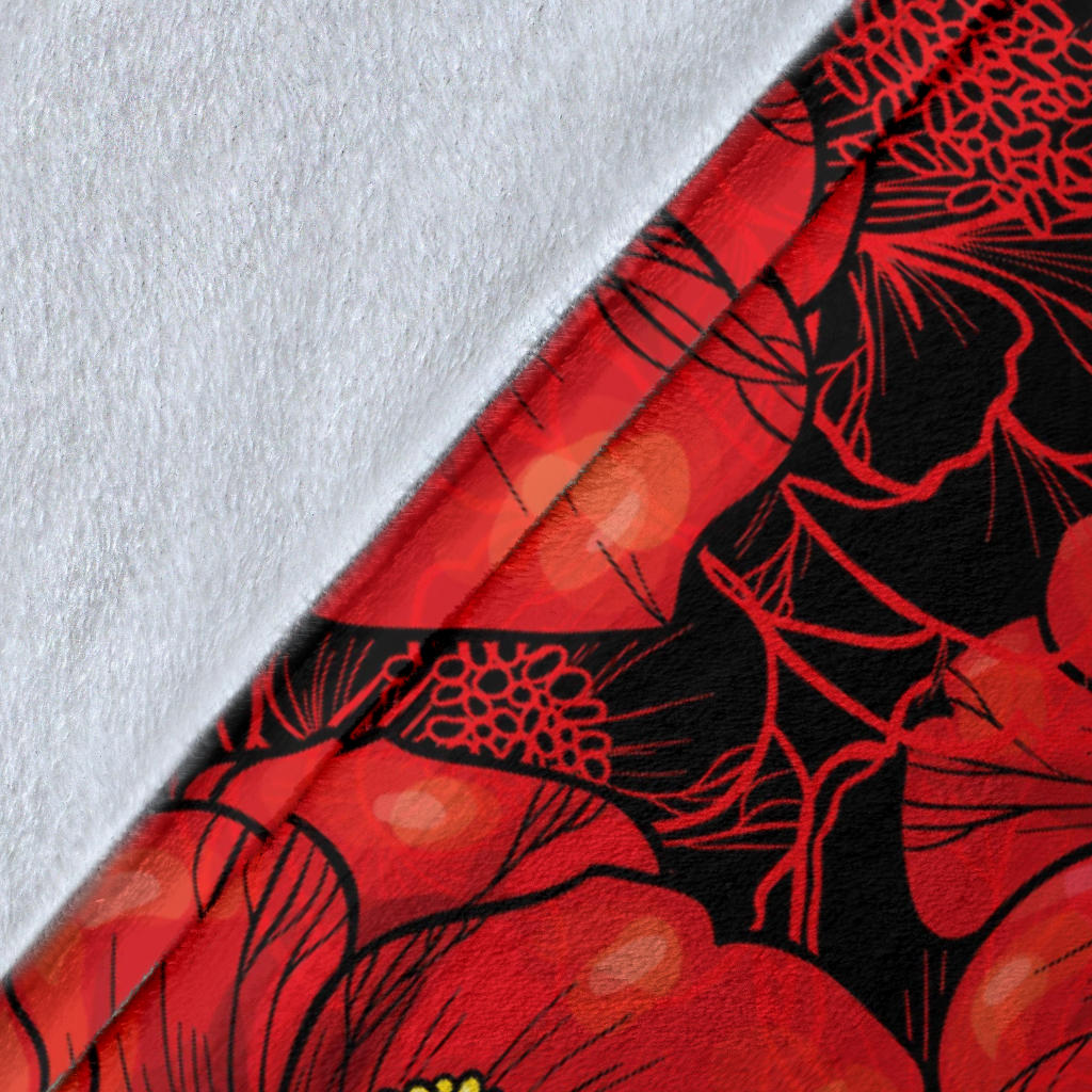 Camellia Pattern Print Design CM06 Fleece Blanket