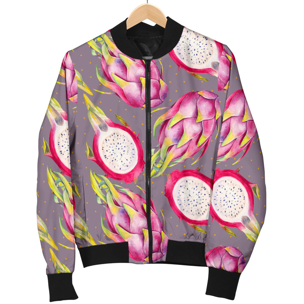 Dragonfruit Pattern Print Design DF03 Men Bomber Jacket