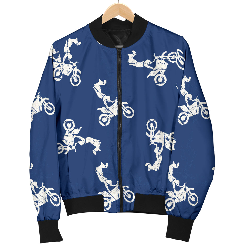 Motocross Pattern Print Design 01 Women's Bomber Jacket