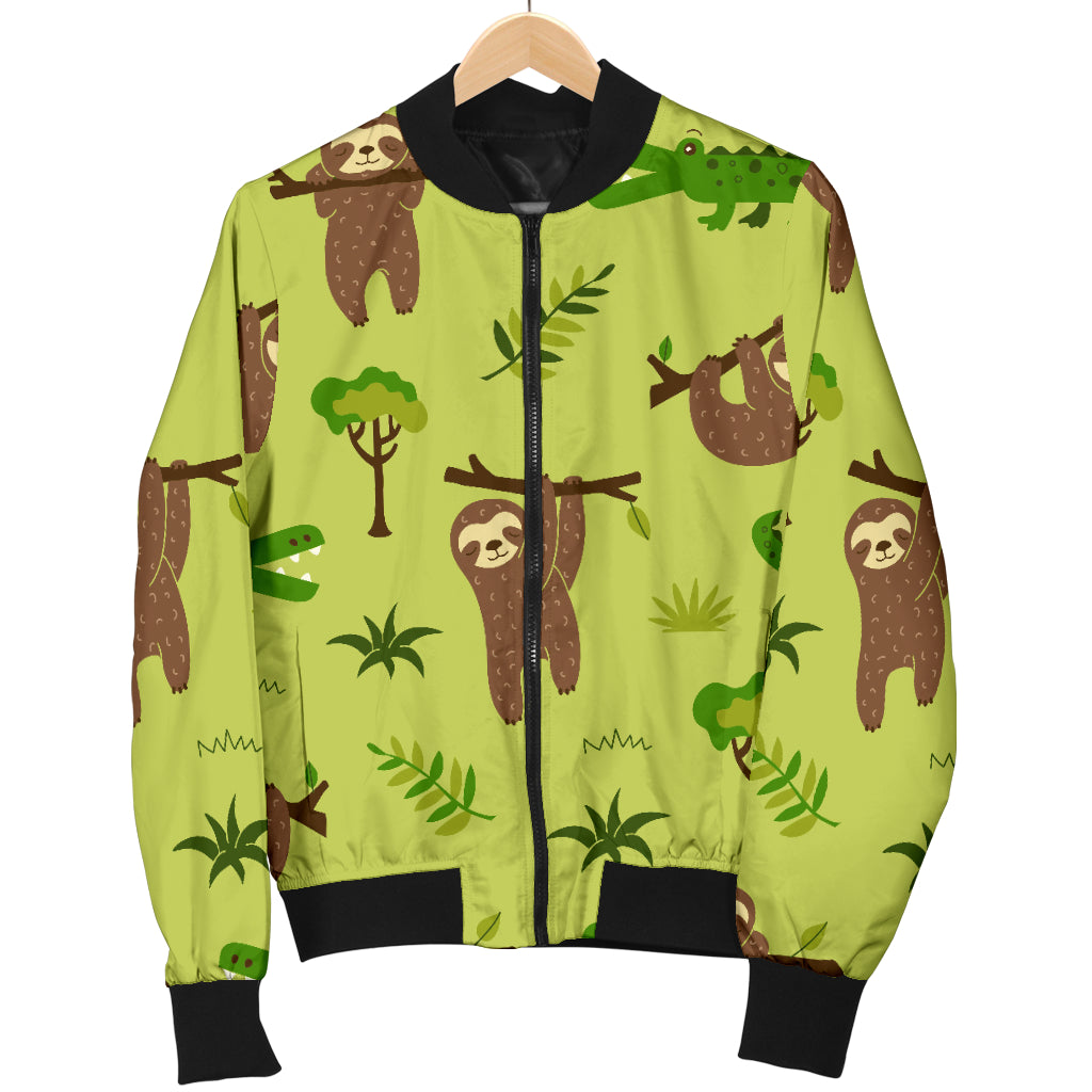 Alligator Pattern Print Design 04 Women's Bomber Jacket