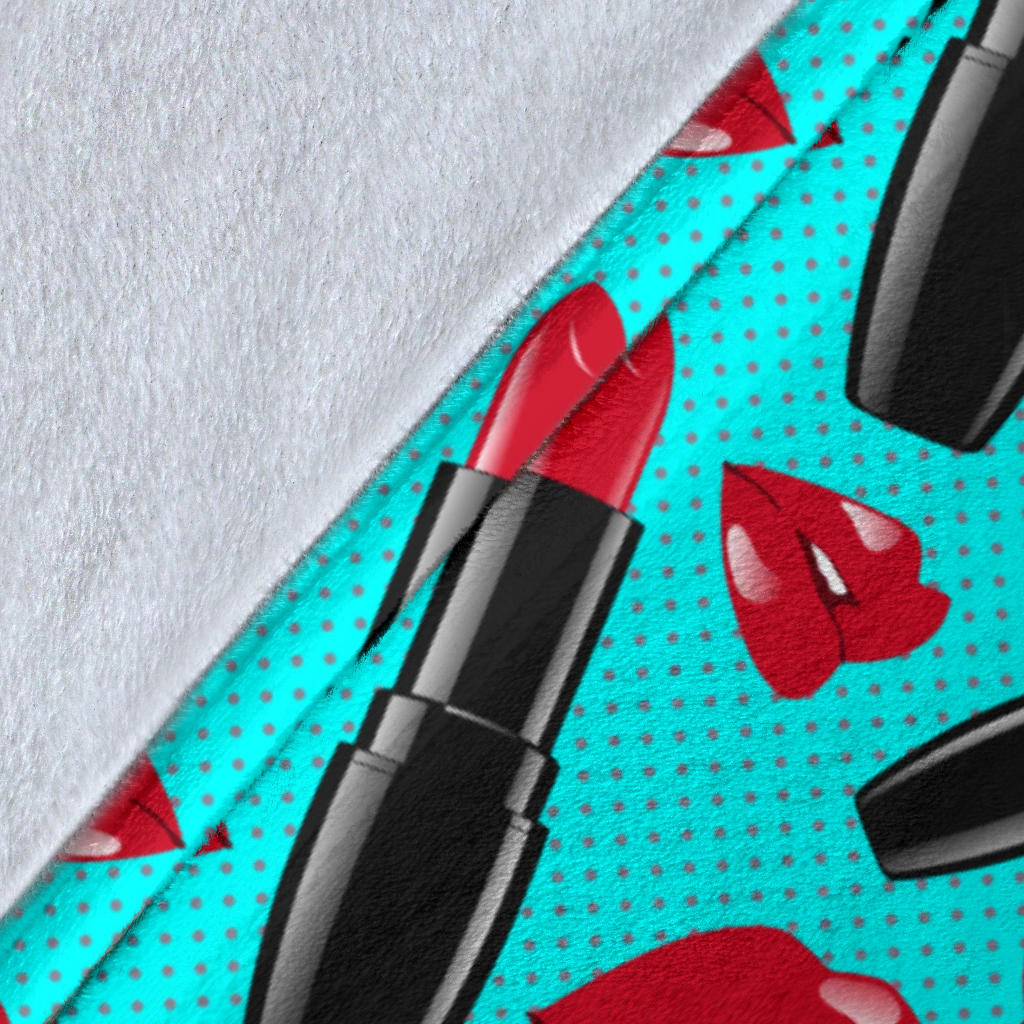 Lipstick Pattern Print Design LT02 Fleece Blanket