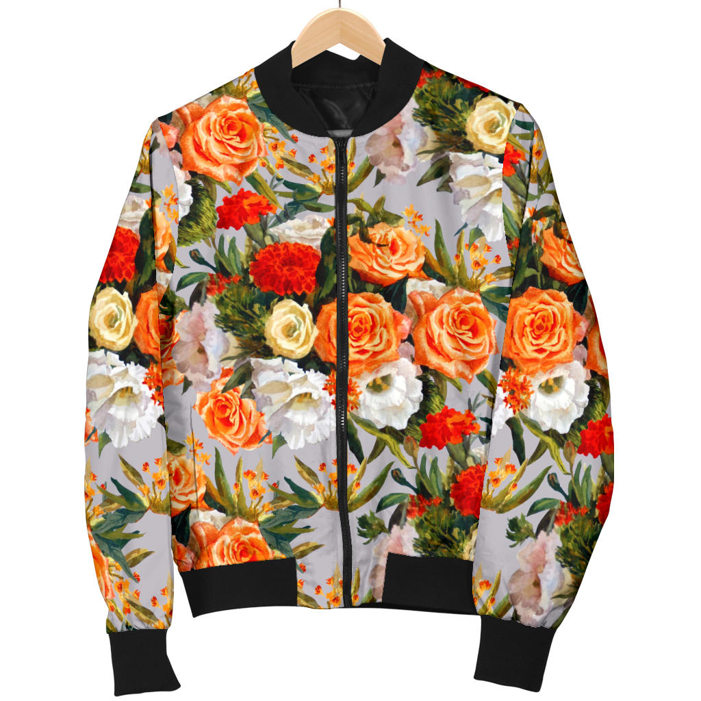 Lisianthus Pattern Print Design LT04 Men Bomber Jacket