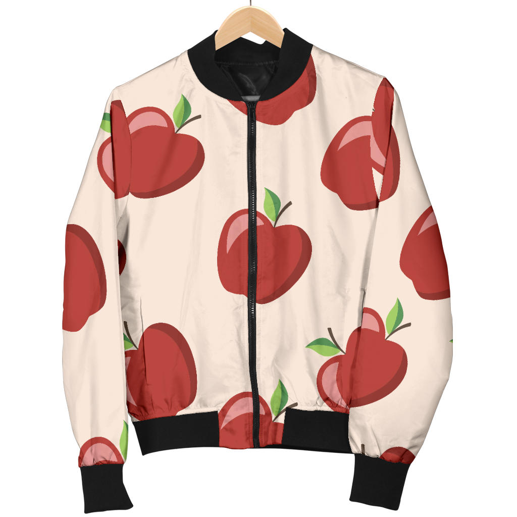 Apple Pattern Print Design AP01 Women Bomber Jacket