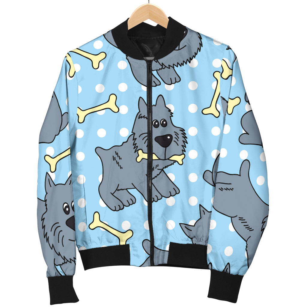 Schnauzers Pattern Print Design A02 Women's Bomber Jacket