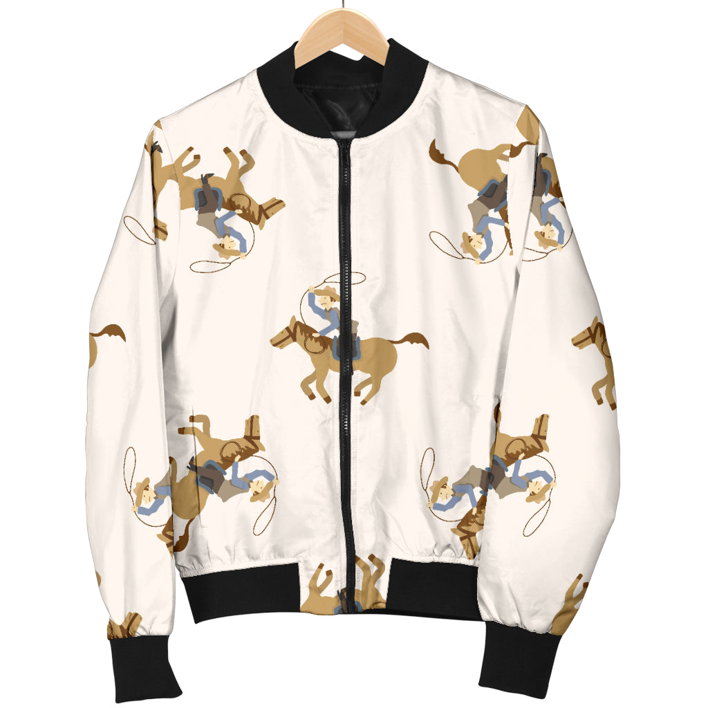 Cowboy Pattern Print Design 01 Women's Bomber Jacket