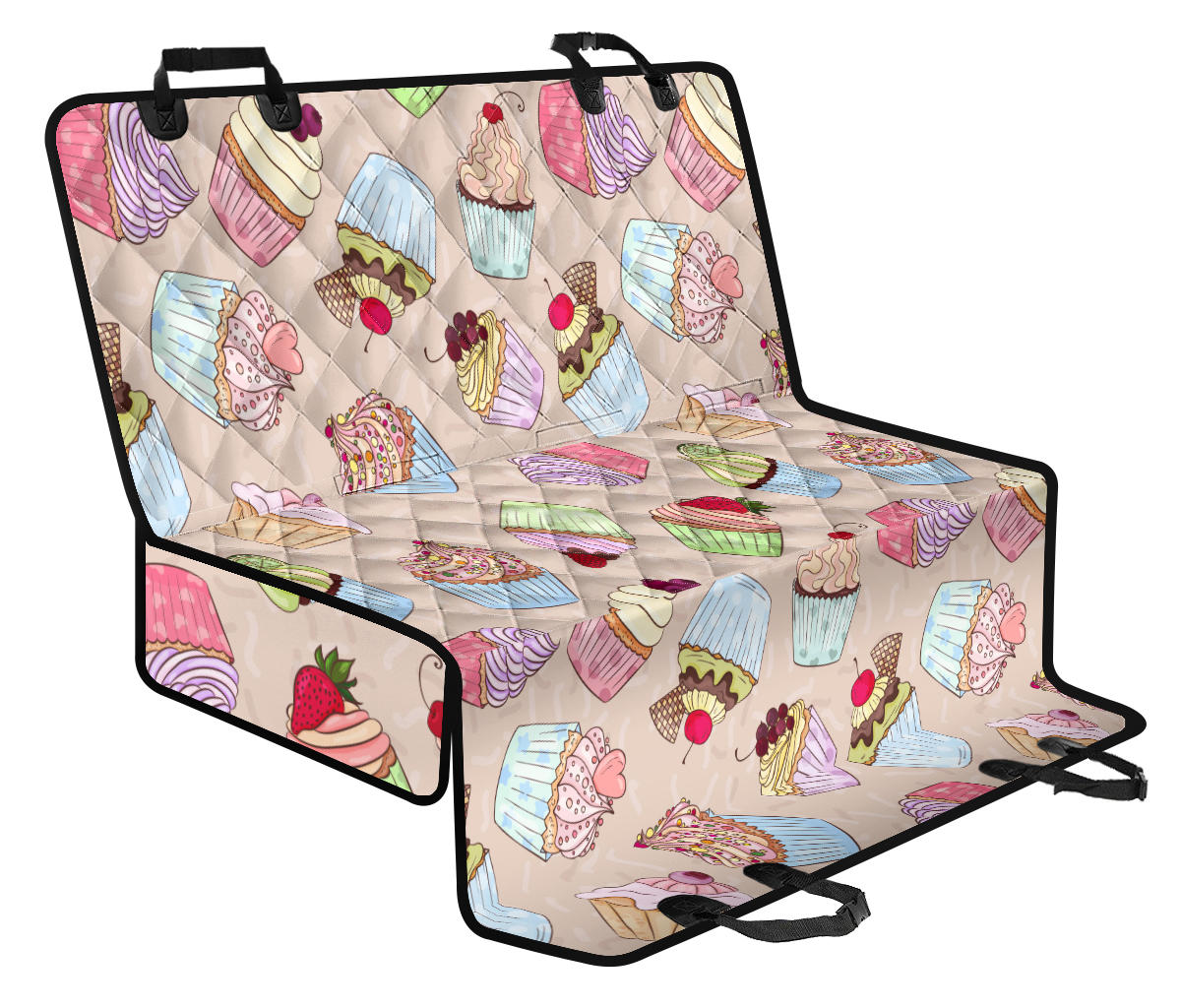 Cupcake Pattern Print Design CP06 Rear Dog Seat Cover
