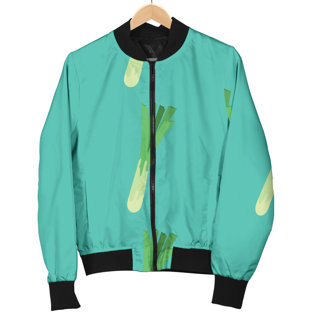 Leek Pattern Print Design 01 Women's Bomber Jacket