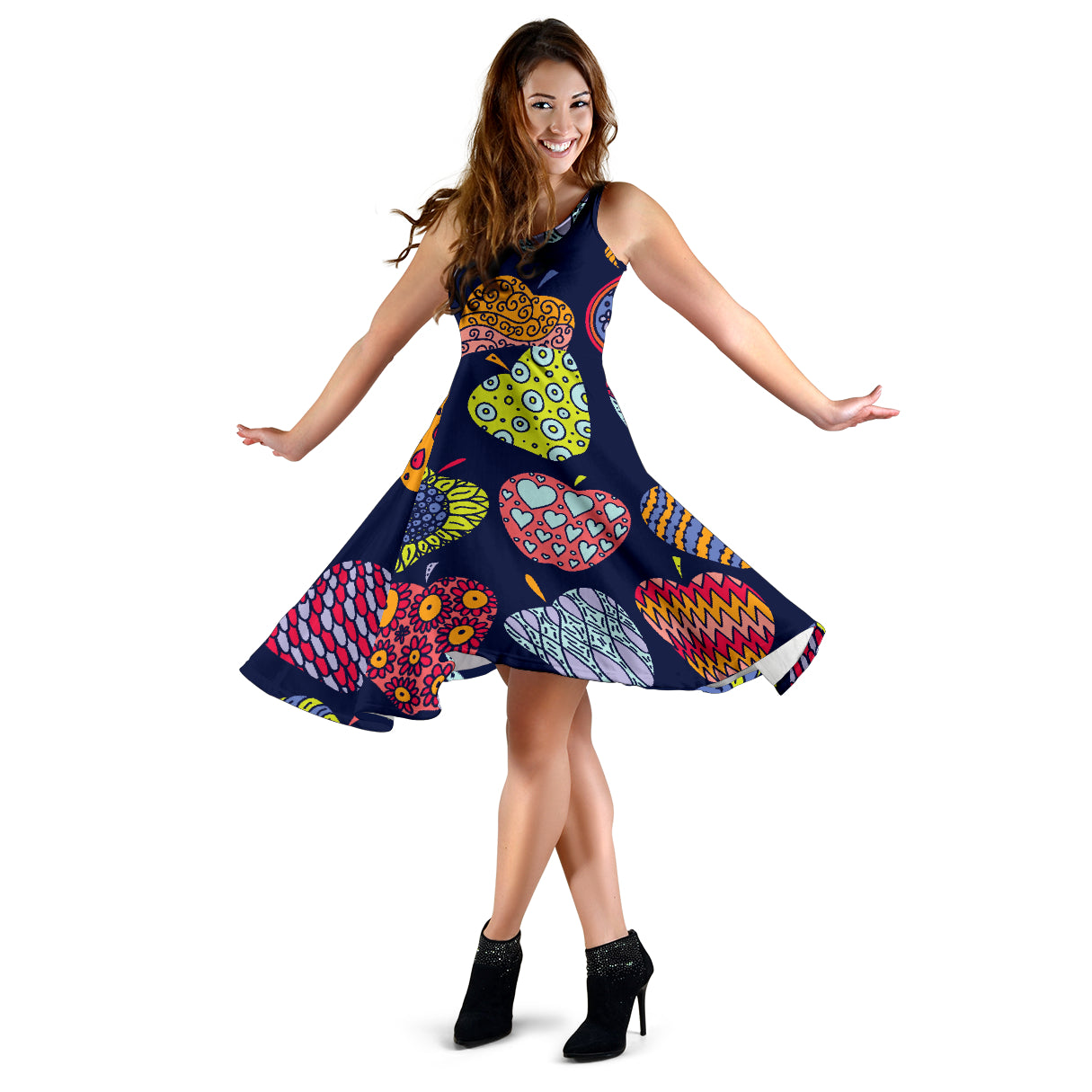 Apple Pattern Print Design AP05 Midi Dress