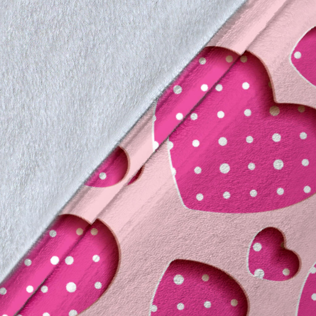 Heart Pink Pattern Print Design HE06 Fleece Blanket
