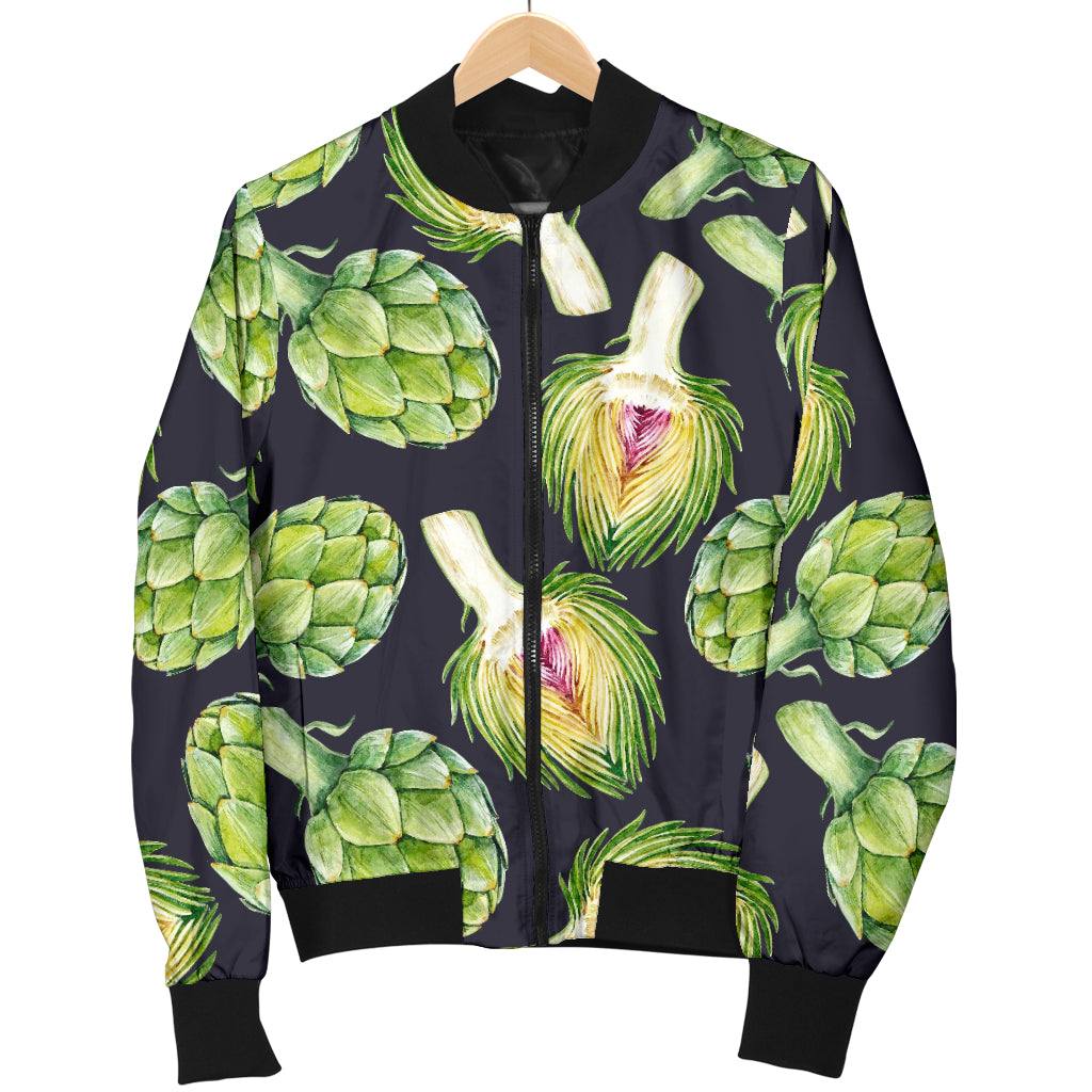 Artichoke Pattern Print Design 01 Women's Bomber Jacket