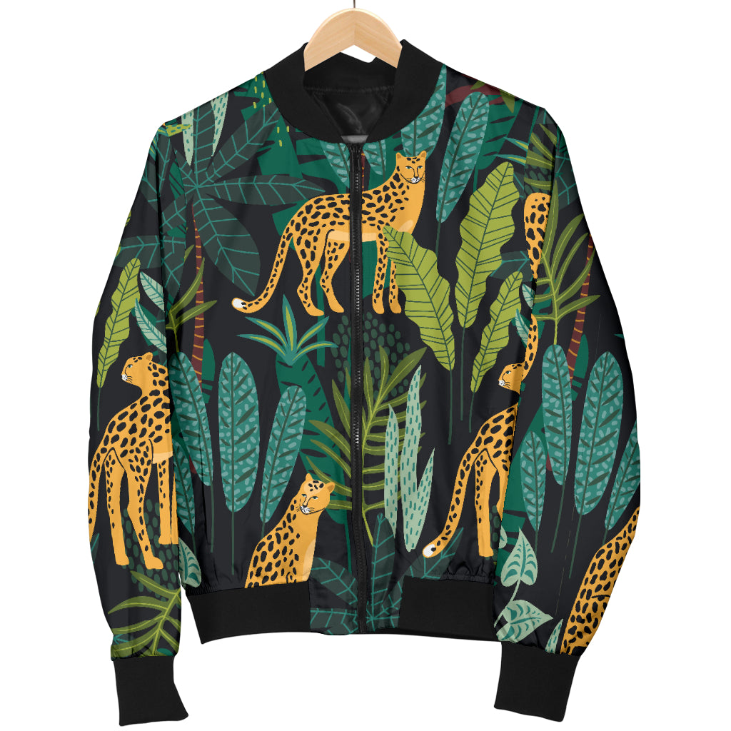 Jaguar Jungle Pattern Print Design 03 Women's Bomber Jacket
