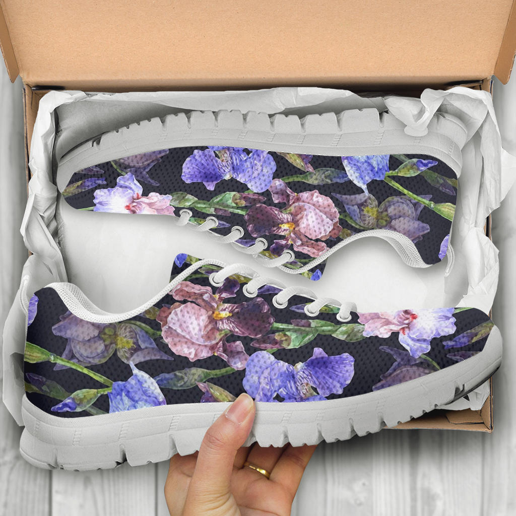 Iris Pattern Print Design IR04 Sneakers White Bottom Shoes