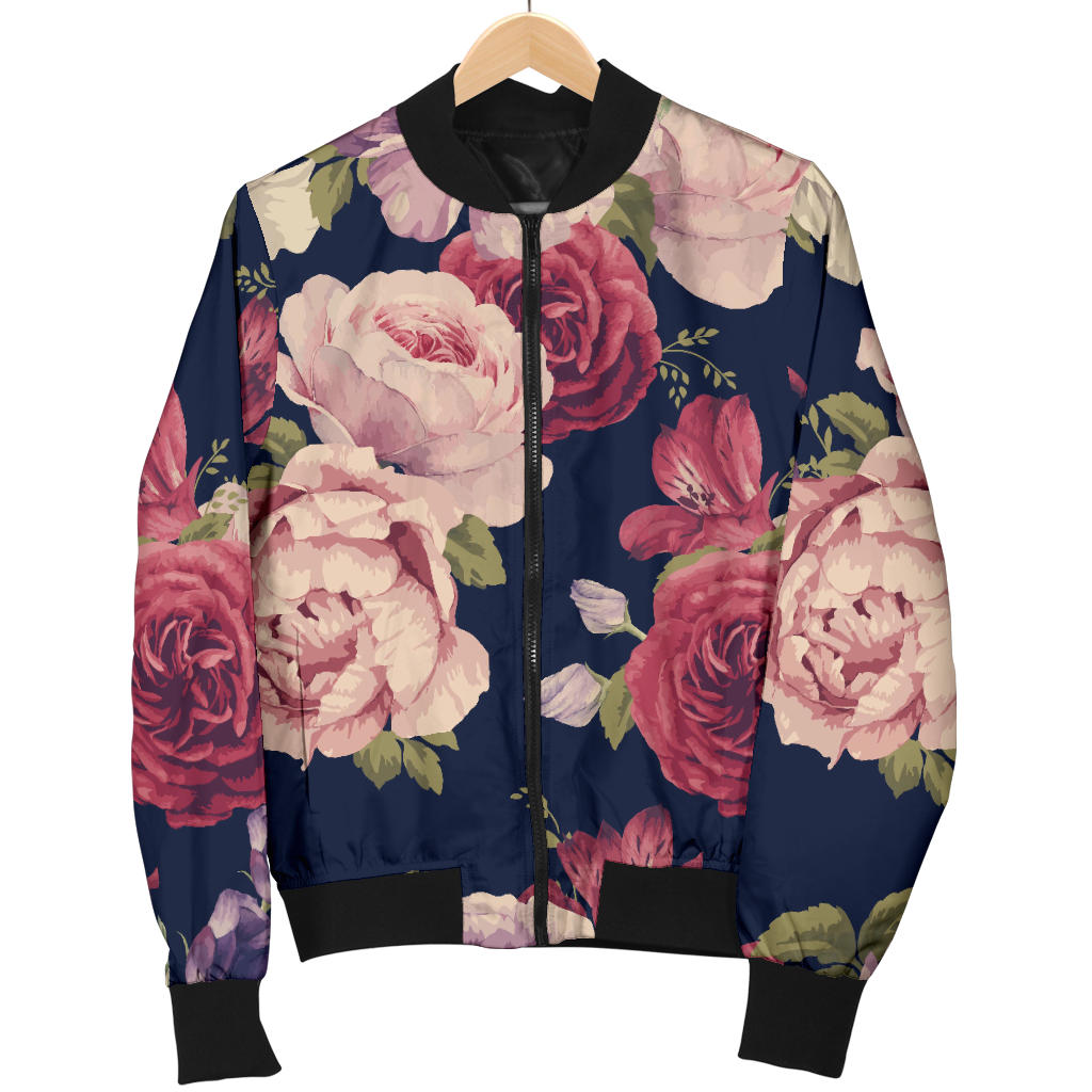 Peony Pattern Print Design PE03 Men Bomber Jacket