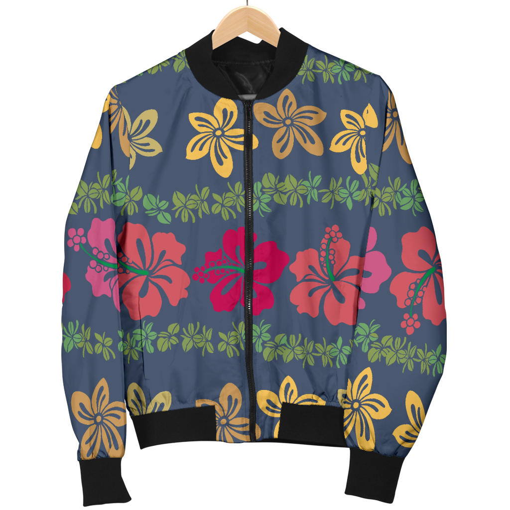 Hawaiian Themed Pattern Print Design H018 Women Bomber Jacket