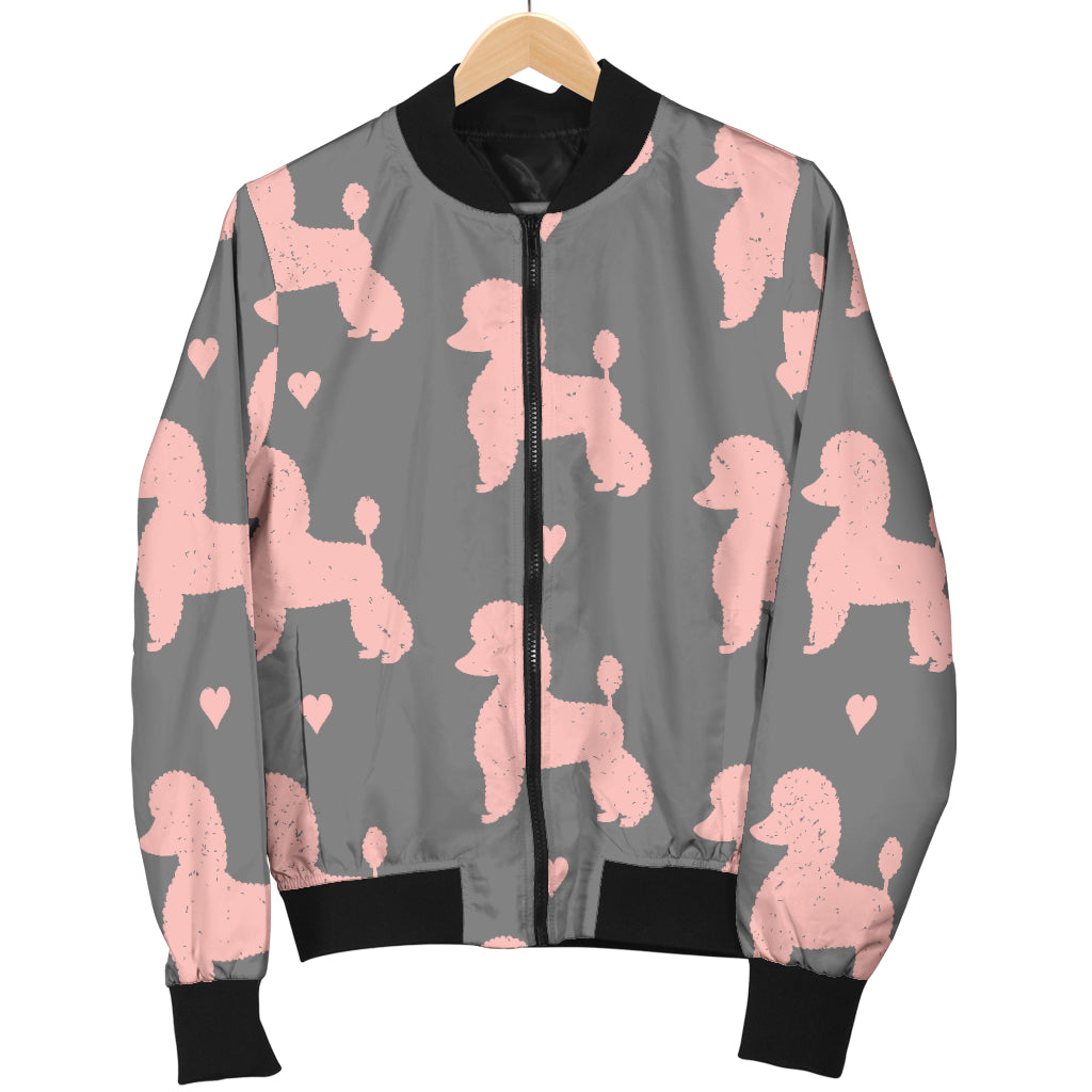 Poodle Pattern Print Design A02 Women's Bomber Jacket