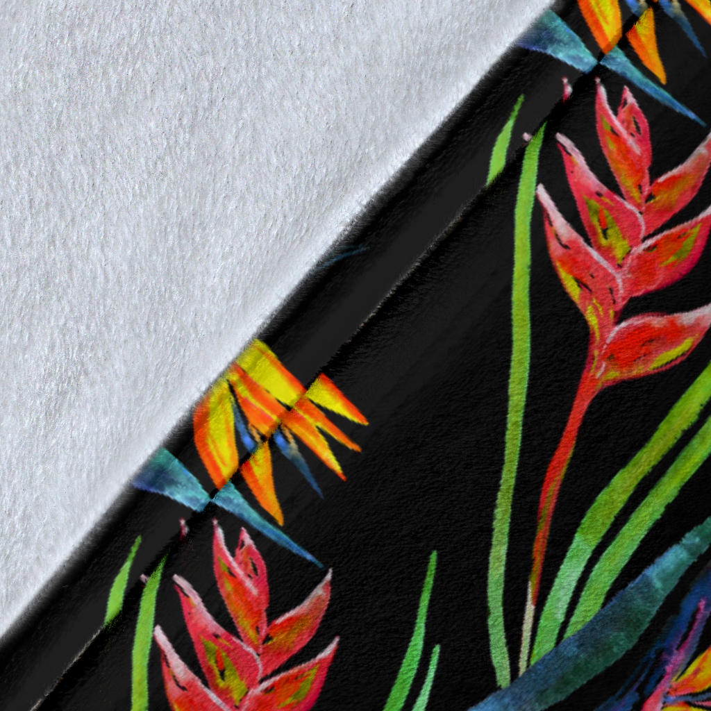 Heliconia Pattern Print Design HL04 Fleece Blanket