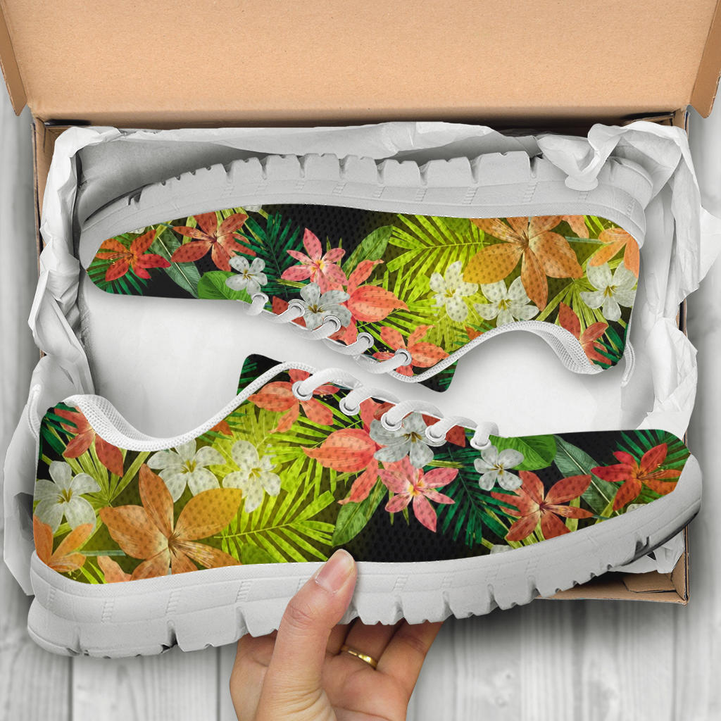 Amaryllis Pattern Print Design AL07 Sneakers White Bottom Shoes