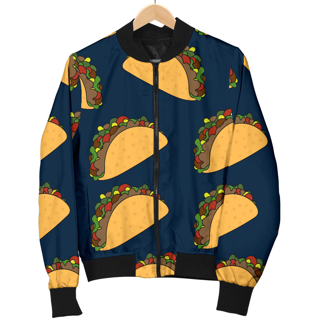 Taco Pattern Print Design TC04 Women Bomber Jacket