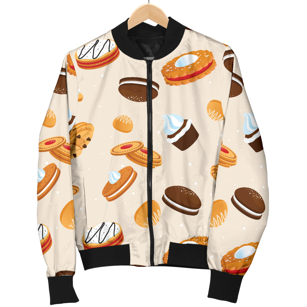 Biscuit Pattern Print Design 01 Women's Bomber Jacket