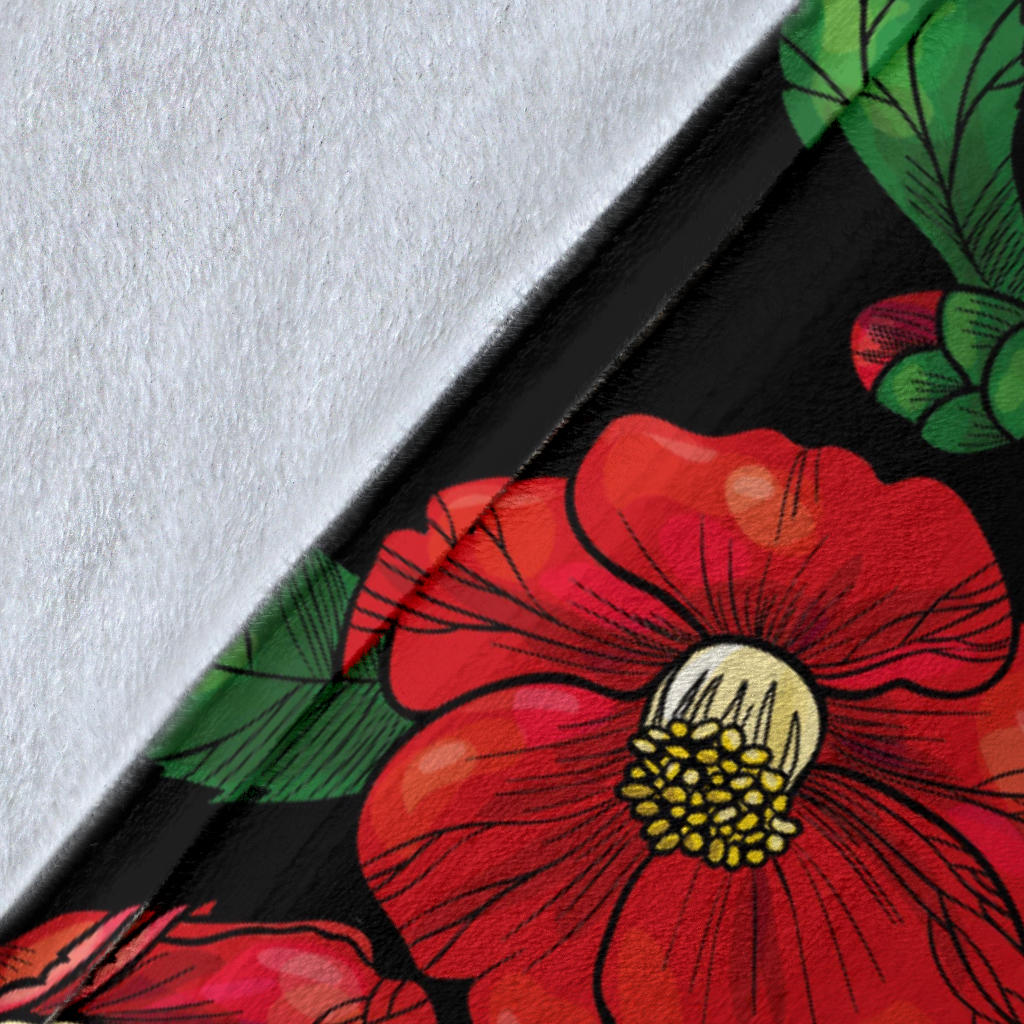 Camellia Pattern Print Design CM07 Fleece Blanket