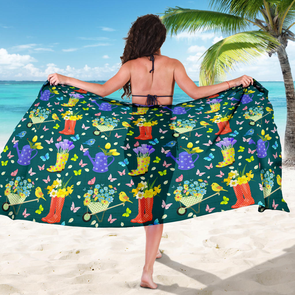 Gardening Pattern Print Design G08 Sarong Pareo Wrap