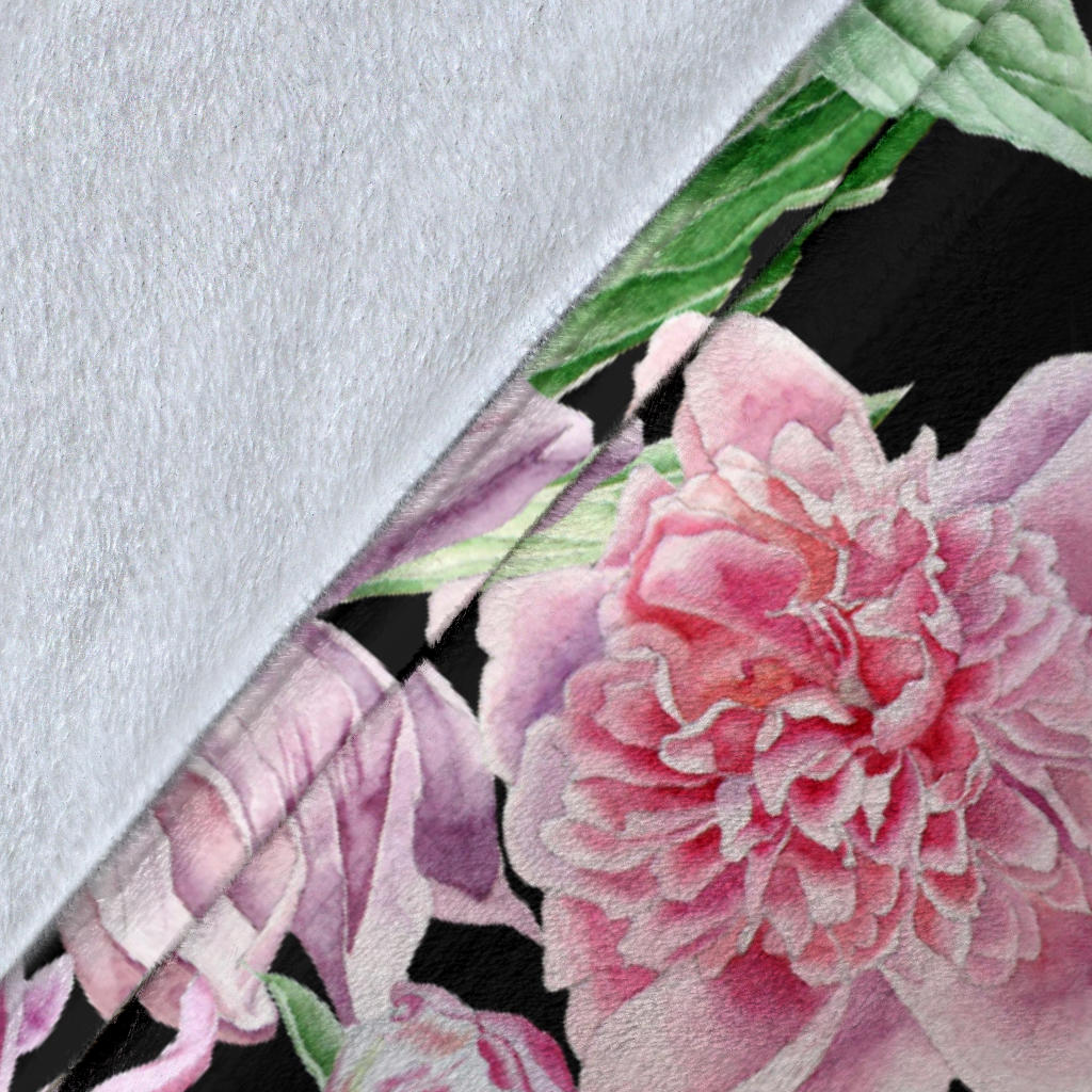 Peony Pattern Print Design PE08 Fleece Blanket