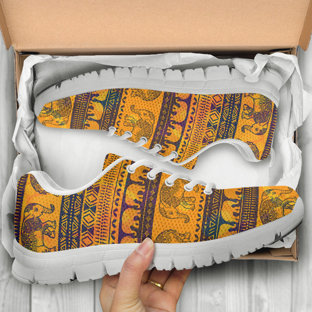 Elephant Aztec Sneakers White Bottom Shoes