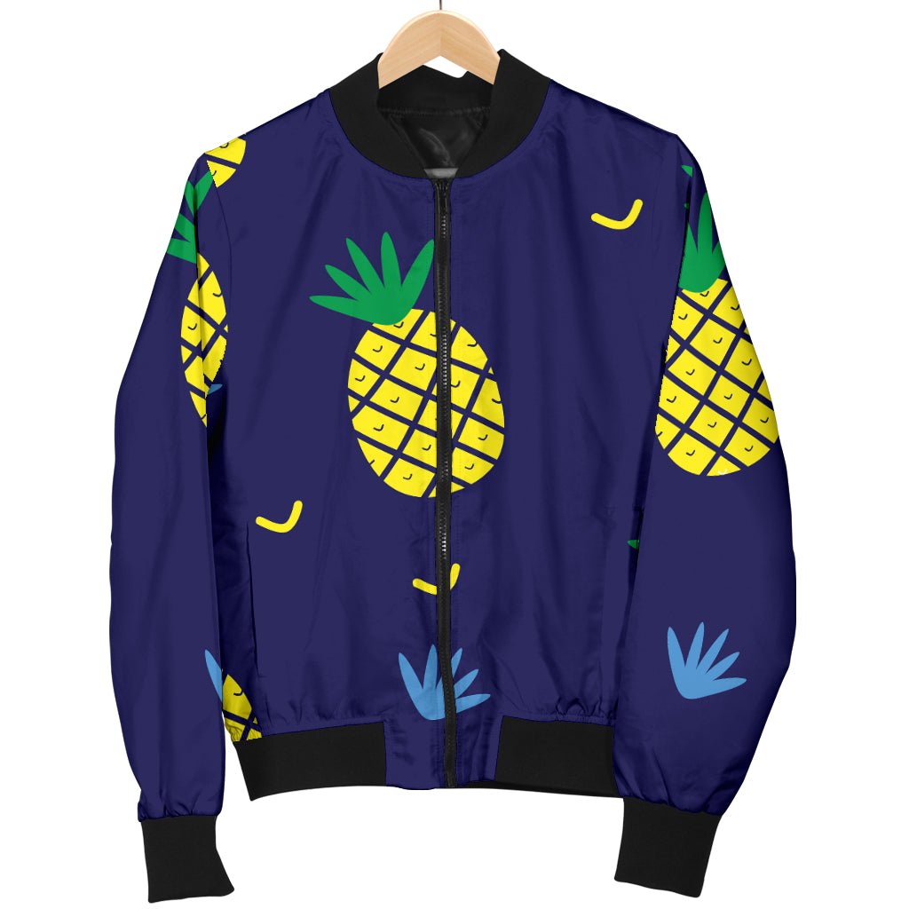 Pineapple Pattern Print Design A01 Women's Bomber Jacket