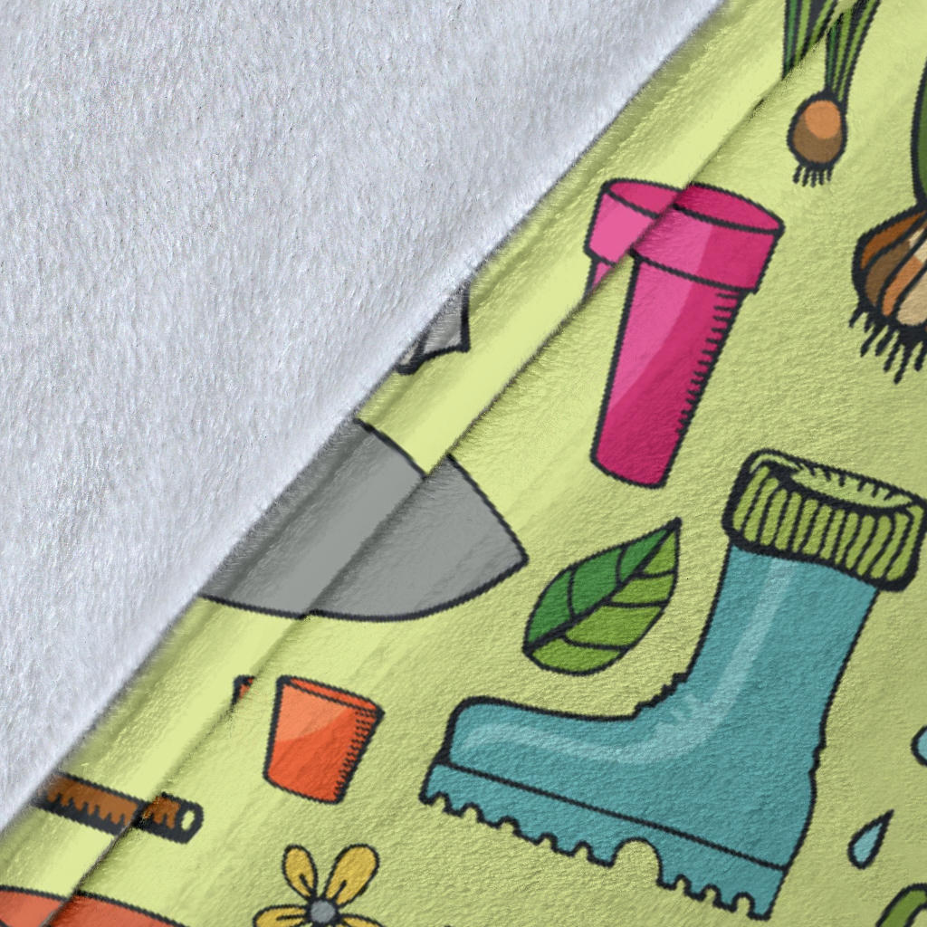 Gardening Pattern Print Design G02 Fleece Blanket