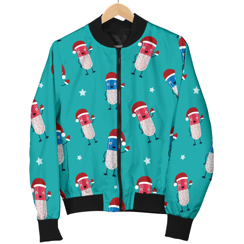 Pill Pattern Print Design A03 Women's Bomber Jacket