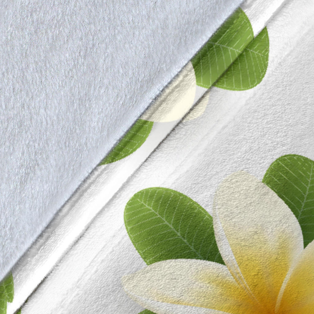 Yellow Plumeria Pattern Print Design PM012 Fleece Blanket
